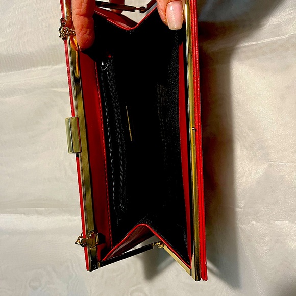 Womens handbag/shoulder bag. Faux Leather.Purse. Gianni Bernini, Red, alligator - Picture 7 of 8